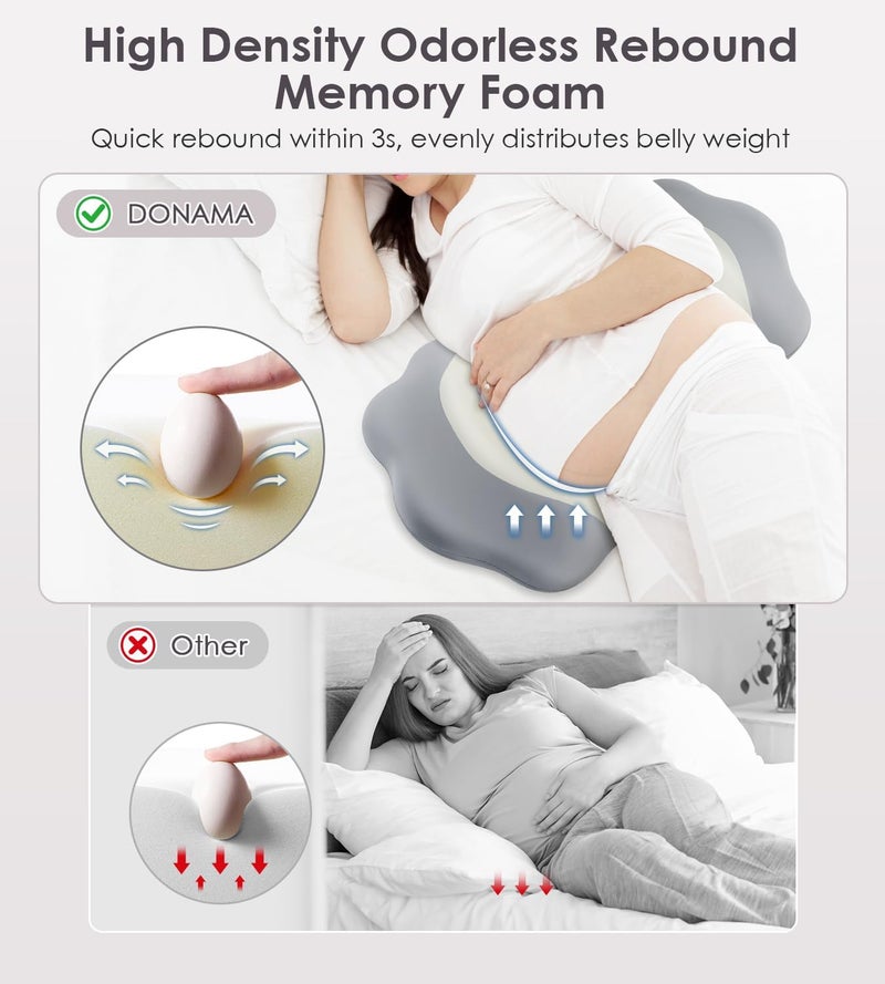 DONAMA Memory Foam Pregnancy Pillows for Sleeping, Side Sleeper Maternity Pillow Support for Back Belly HIPS, Adjustable Wedge Pillow for Pregnant Women, Side Sleeping Pregnant Pillows with Pillowcase - Image 4